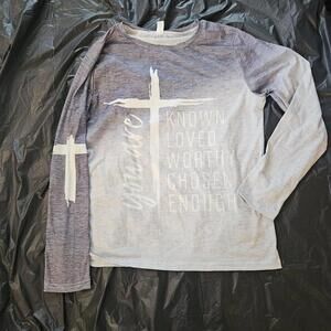 Men's Grey and Purple Shirt